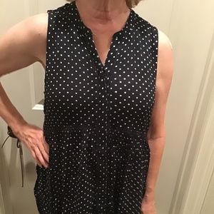 Anthropologie Women’s Black Polka Dot Pattern Top